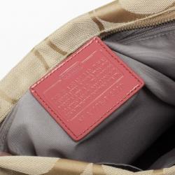 Pre Owned Coach Signature Stripe Cross Body Bag