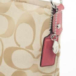 Pre Owned Coach Signature Stripe Cross Body Bag