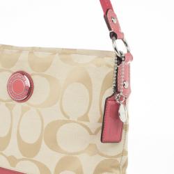Pre Owned Coach Signature Stripe Cross Body Bag