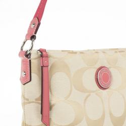Pre Owned Coach Signature Stripe Cross Body Bag