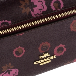 Coach Burgundy Printed Leather and Nylon Mini Charlie Backpack