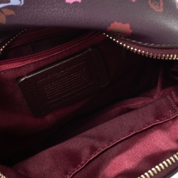 Coach Burgundy Printed Leather and Nylon Mini Charlie Backpack