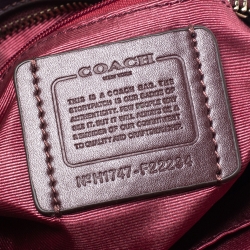 Coach Burgundy Printed Leather and Nylon Mini Charlie Backpack