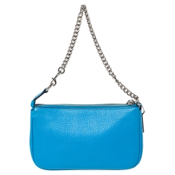 Pre Owned حقيبة صغيرة كوتش جلد أزرق فاتح