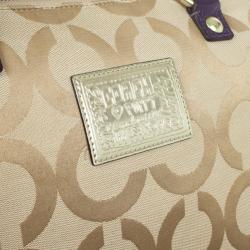 Pre Owned Coach Poppy Graffiti Appliqué Glam Tote