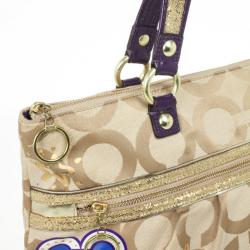 Pre Owned Coach Poppy Graffiti Appliqué Glam Tote