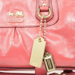 Pre Owned Coach Ashley Signature Pink Patent Leather Satchel