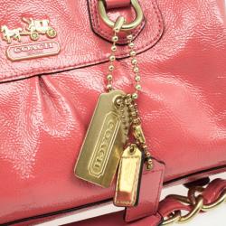 Pre Owned Coach Ashley Signature Pink Patent Leather Satchel