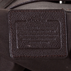 Pre Owned Coach Brown Signature Coated Canvas Top Zip Tote
