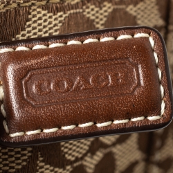 Coach Brown/Beige Signature Canvas and Leather Wristlet Clutch