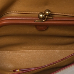 Coach Ivory Tea Rose Applique Leather Dinky Chain Shoulder Bag