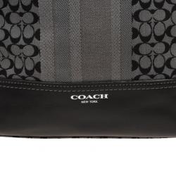 Pre Owned Coach Gray and Black Legacy Signature Stripe Convertible Shoulder Bag