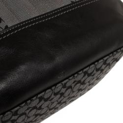 Pre Owned Coach Gray and Black Legacy Signature Stripe Convertible Shoulder Bag