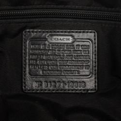 Pre Owned Coach Gray and Black Legacy Signature Stripe Convertible Shoulder Bag