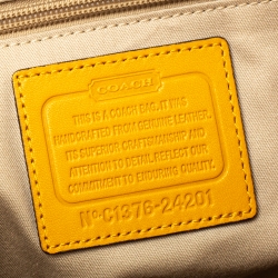 Pre Owned Coach Mustard Leather Candace Carryall Tote