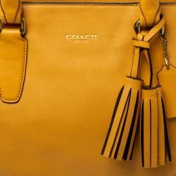 Pre Owned Coach Mustard Leather Candace Carryall Tote
