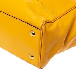 Pre Owned Coach Mustard Leather Candace Carryall Tote