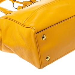 Pre Owned Coach Mustard Leather Candace Carryall Tote