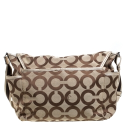 Coach Beige Signature Canvas Diaper Messenger Bag