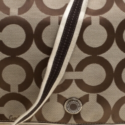 Coach Beige Signature Canvas Diaper Messenger Bag
