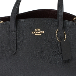 Pre Owned Coach Black Leather Charlie Carryall 28 Bag