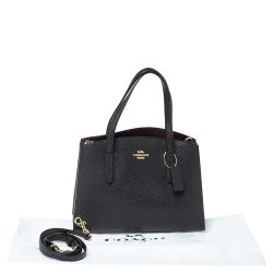 Pre Owned Coach Black Leather Charlie Carryall 28 Bag