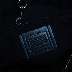 Pre Owned Coach Brown/Black Signature Coated Canvas and Leather Carryall Drawstring Shoulder Bag