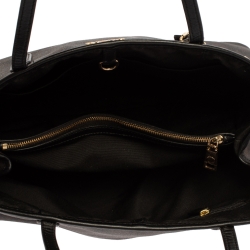 Pre Owned Coach Brown/Black Signature Coated Canvas and Leather Carryall Drawstring Shoulder Bag