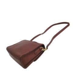 Pre Owned Coach Brown Leather Flap Bag