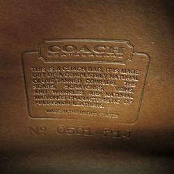 Pre Owned Coach Brown Leather Flap Bag