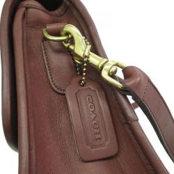 Pre Owned Coach Brown Leather Flap Bag