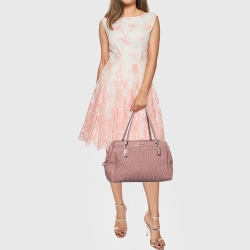 Pre Owned Coach Pink Matelassé Leather Shoulder Bag