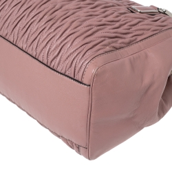 Pre Owned Coach Pink Matelassé Leather Shoulder Bag