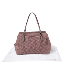 Pre Owned Coach Pink Matelassé Leather Shoulder Bag