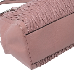 Pre Owned Coach Pink Matelassé Leather Shoulder Bag