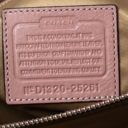 Pre Owned Coach Pink Matelassé Leather Shoulder Bag