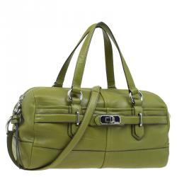 Pre Owned Coach Green Leather Chelsea Satchel