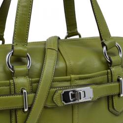 Pre Owned Coach Green Leather Chelsea Satchel