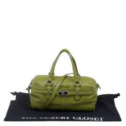 Pre Owned Coach Green Leather Chelsea Satchel