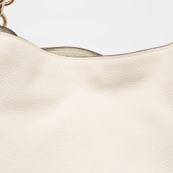 Pre Owned Coach Off White/Black Leather Edie Shoulder Bag