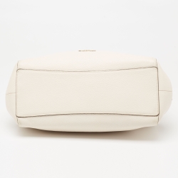 Pre Owned Coach Off White/Black Leather Edie Shoulder Bag