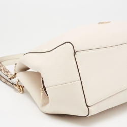 Pre Owned Coach Off White/Black Leather Edie Shoulder Bag