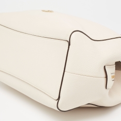 Pre Owned Coach Off White/Black Leather Edie Shoulder Bag