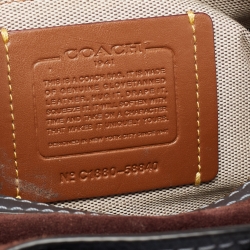 Pre Owned Coach Blue Leather Tea Rose Rogue 25 Tote