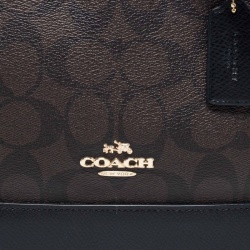 Pre Owned Coach Brown Signature Coated Canvas and Leather Mini Sierra Satchel