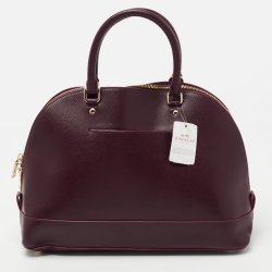 Pre Owned Coach Purple Floral Applique Leather Sierra Satchel