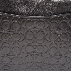 Coach Metallic Silver Signature Embossed Leather Camera Crossbody Bag