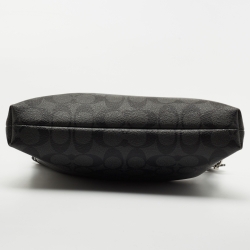 Coach Black Signature Coated Canvas and Leather Crossbody Bag