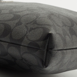 Coach Black Signature Coated Canvas and Leather Crossbody Bag