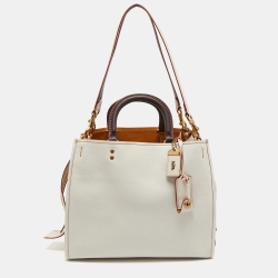Coach White Leather Rogue Tote